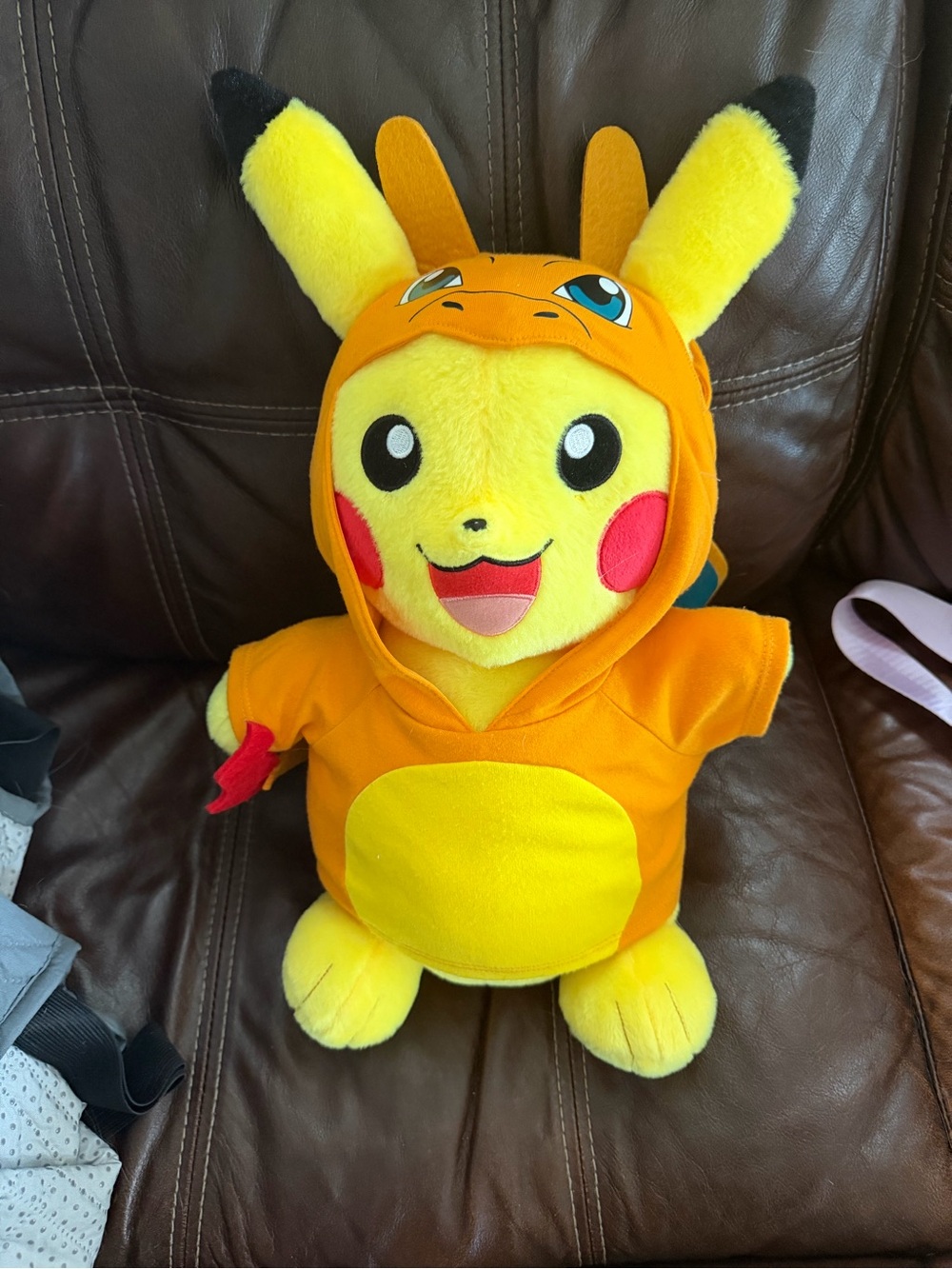 Build-A-Bear Pikachu in Orange Charizard Hoodie Plush